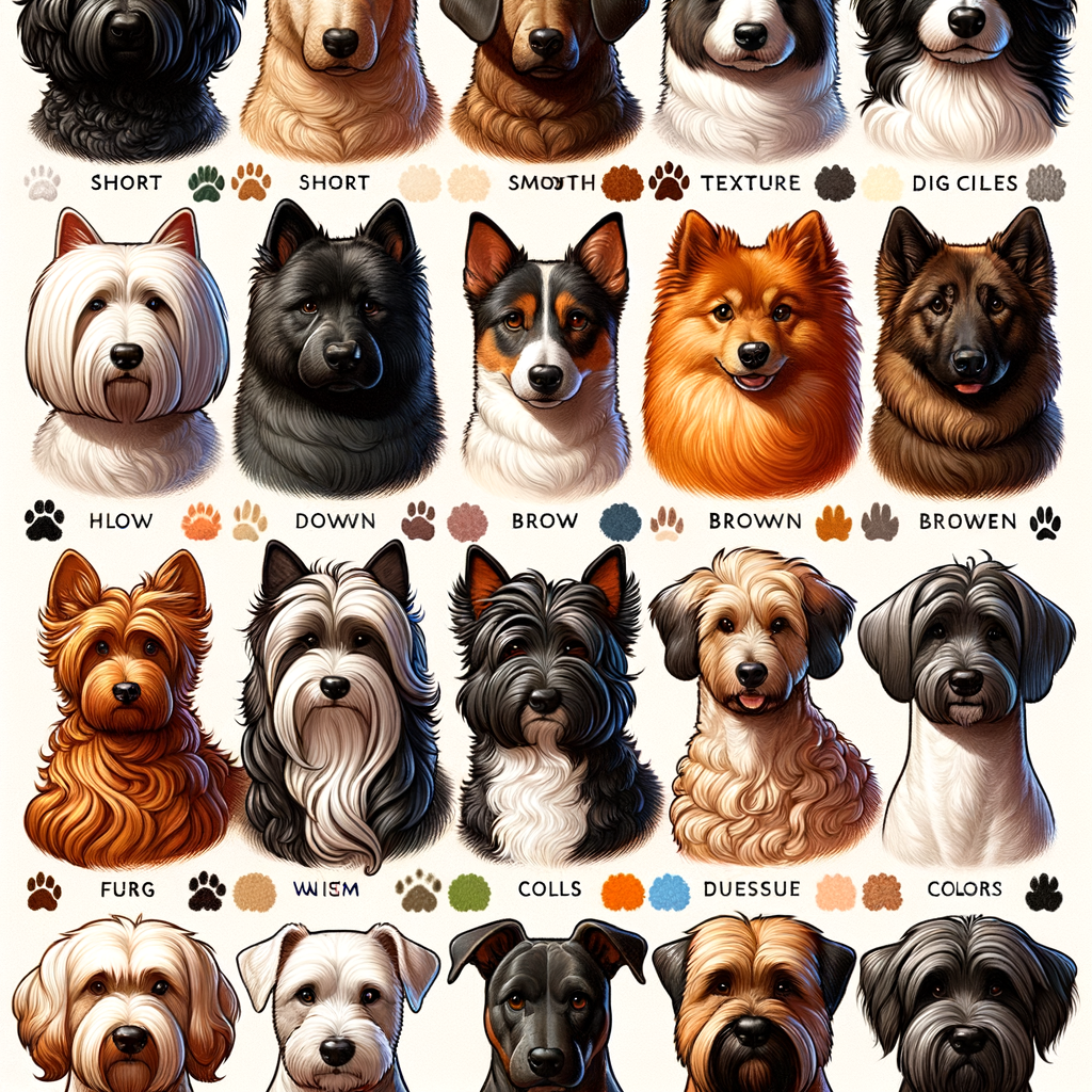 Visual guide illustrating different types of canine coat types and dog fur textures, essential for understanding the basics of dog coats and fur varieties.