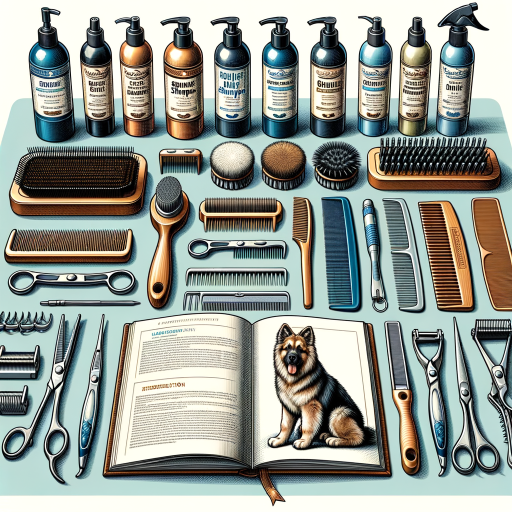 Top-rated canine grooming essentials including brushes, shampoos, clippers, and nail trimmers with a dog grooming techniques guidebook, showcasing the basics of dog grooming and product comparison for understanding pet grooming.